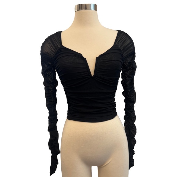 Urban Outfitters Tops - Urban Outfitters Black Ruched Long Sleeve Top